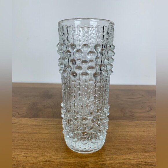 Sklo Union Vase Candle Drip Wax Czech Art Glass Vintage Clear Textured MCM - Picture 4 of 10